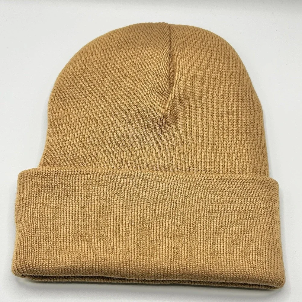 Highland Cow Cattle Cartoon Animal Beanie Hat Cap Knit Cuff Brown Outdoors